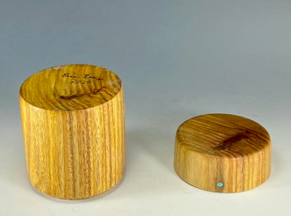 BOX TURNED FROM CANARYWOOD