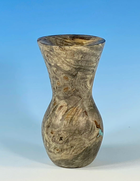 TWIG POT TURNED FROM BUCKEYE BURL